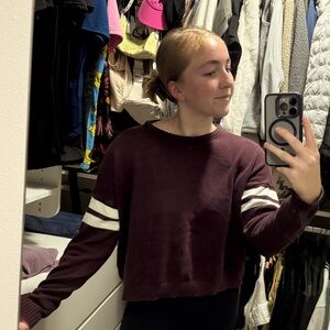 Brandy Melville Sporty Burgundy Sweater